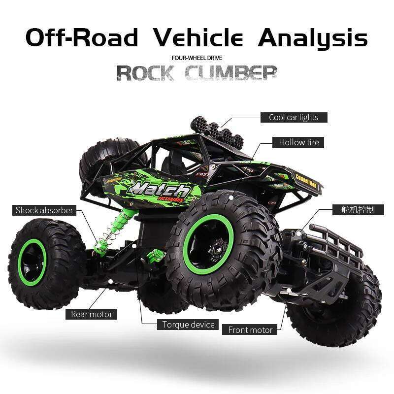 1:12/1:16 4WD Remote Car With Led Lights Radio Electric Rock Crawler Buggy 4x4 Off-Road Control Truck Toys Gift for Kid Z260304