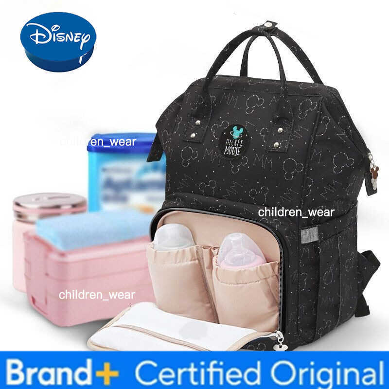 Disney Mickey New Diaper Bag Backpack Luxury Brand Original Baby Diaper Bag Backpack Large Capacity Cartoon Fashion Baby Bag H260305