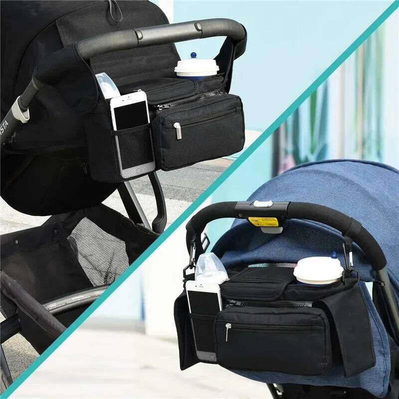 Storage Large Capacity Travel Hanging Mummy Bag Phone Bottle Holder Pram Diaper Bags Baby Stroller Accessories Z260304