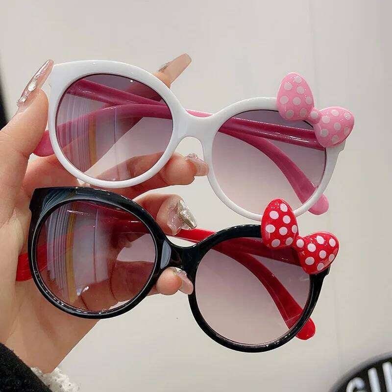 Cute Cat Bow Girls Sunglasses for Toddler Kids Pink Kitten Ears Baby Girl Princess Party Beach Travel Photoshoot Accessories Z260305