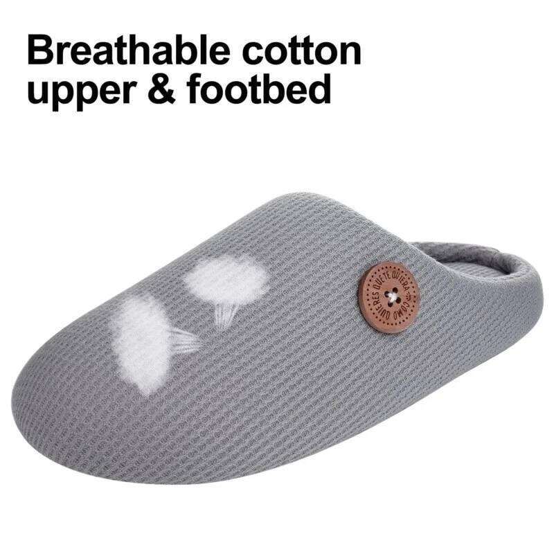 Kidmi Winter Home For Men Women Non-slip Durable Indoor Slides Breathable Cozy Casual Cotton Slippers With Arch Support