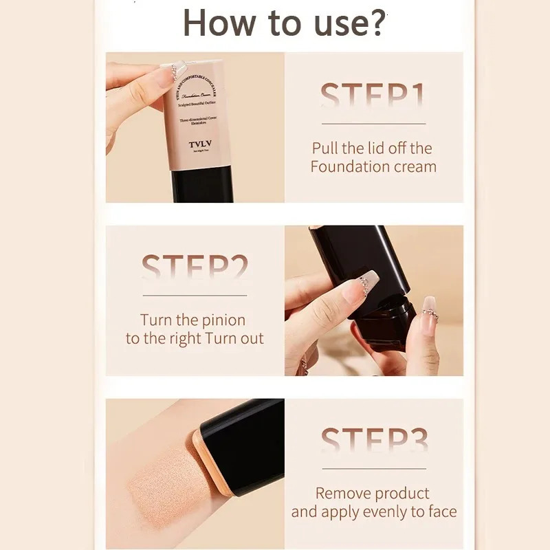 TVLV eraser foundation make-up stick 20gwith brush to brighten skin liquid foundationnon-markinglong-lasting makeup concealer 260305
