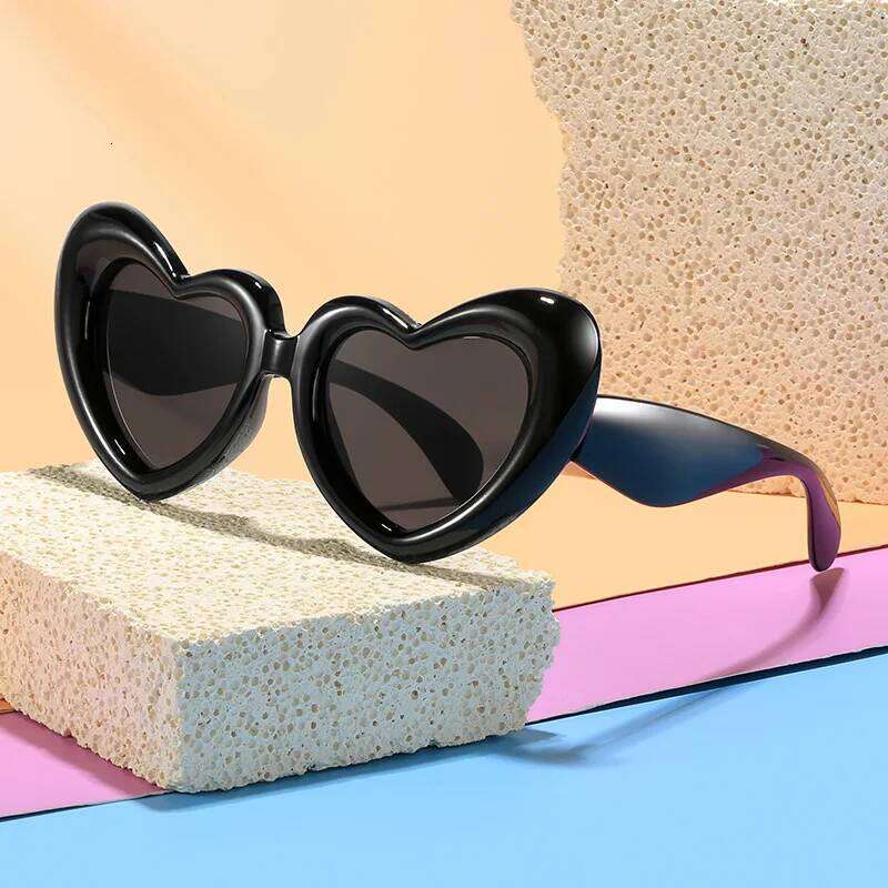 2024 New Children's Sunglasses And Funny Inflatable, Cute Heart Shaped Sunglasses, Female Instagram, Concave Shape Z260305