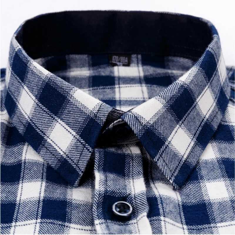 Classic Retro Plaid Flannel Shirt Long Sleeve 100 Cotton Fashion Casual Soft Spring Autumn Winter Standard Pocket Mens Shirt M260305