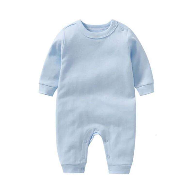 Toddler Baby Girls Boys Cotton Romper Solid Color Long Sleeve Jumpsuit For Newborn Clothes Z260304