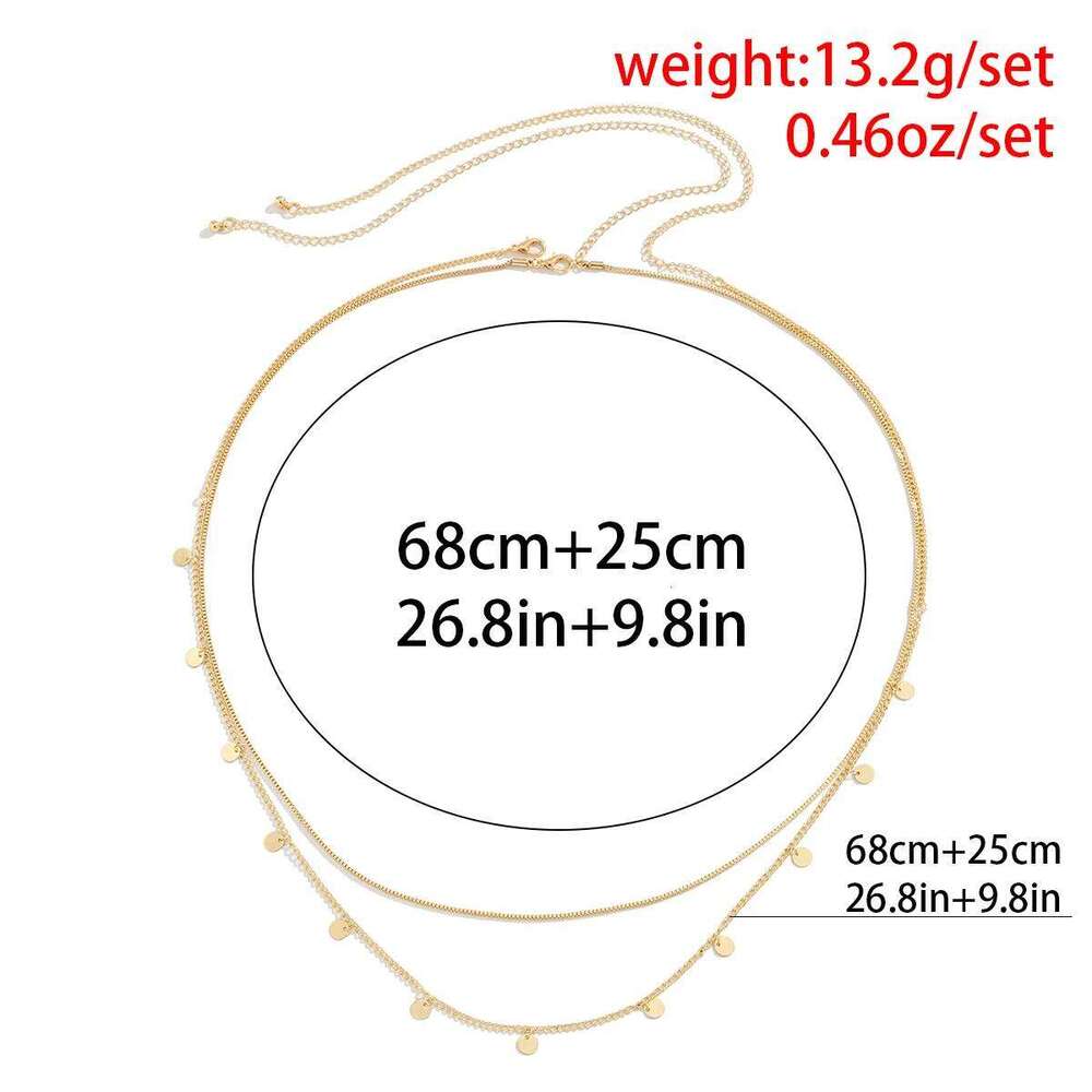 2Pcs/Set Sexy Sequins Belly Waist for Women Summer Bikini Gold Color Multilayer Thin Chain Body Jewelry Y2K Accessories S260304