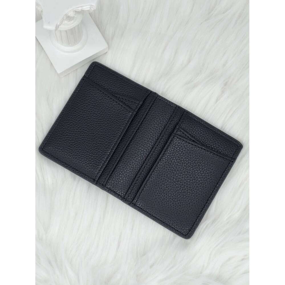 Stylish Minimalist Black Slim Card Holder for Business Professionals and College Students - New Trendy Men's Wallet C260304
