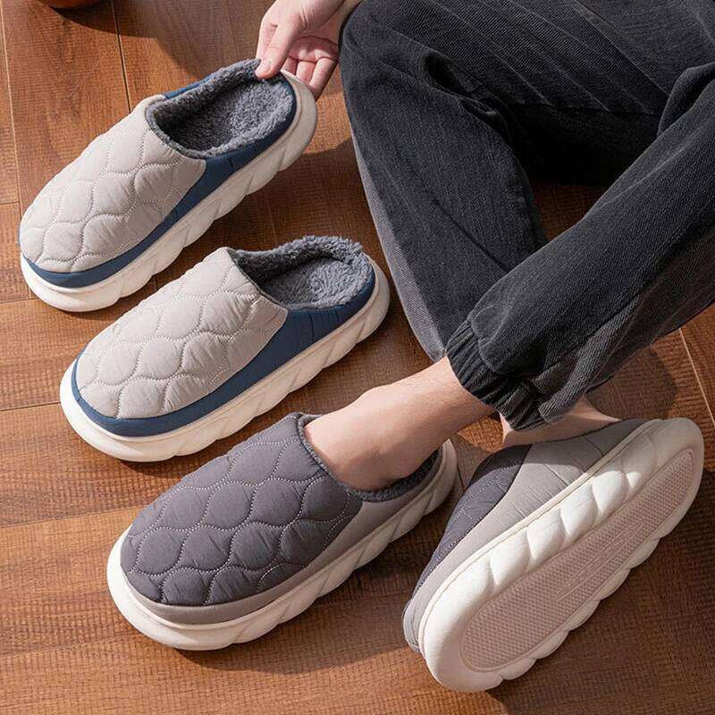 Kidmi Winter Furry For Men EVA Foam Casual Sole House Platform Slides Plush Lining Cozy Warm Men's Slippers