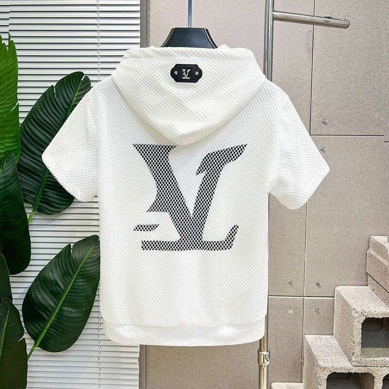 Loose-Fitting Light-Luxury Versatile Short-Sleeve Trendy High-End New Fashion 2025 Summer Hooded T-Shirt Casual Asia Size