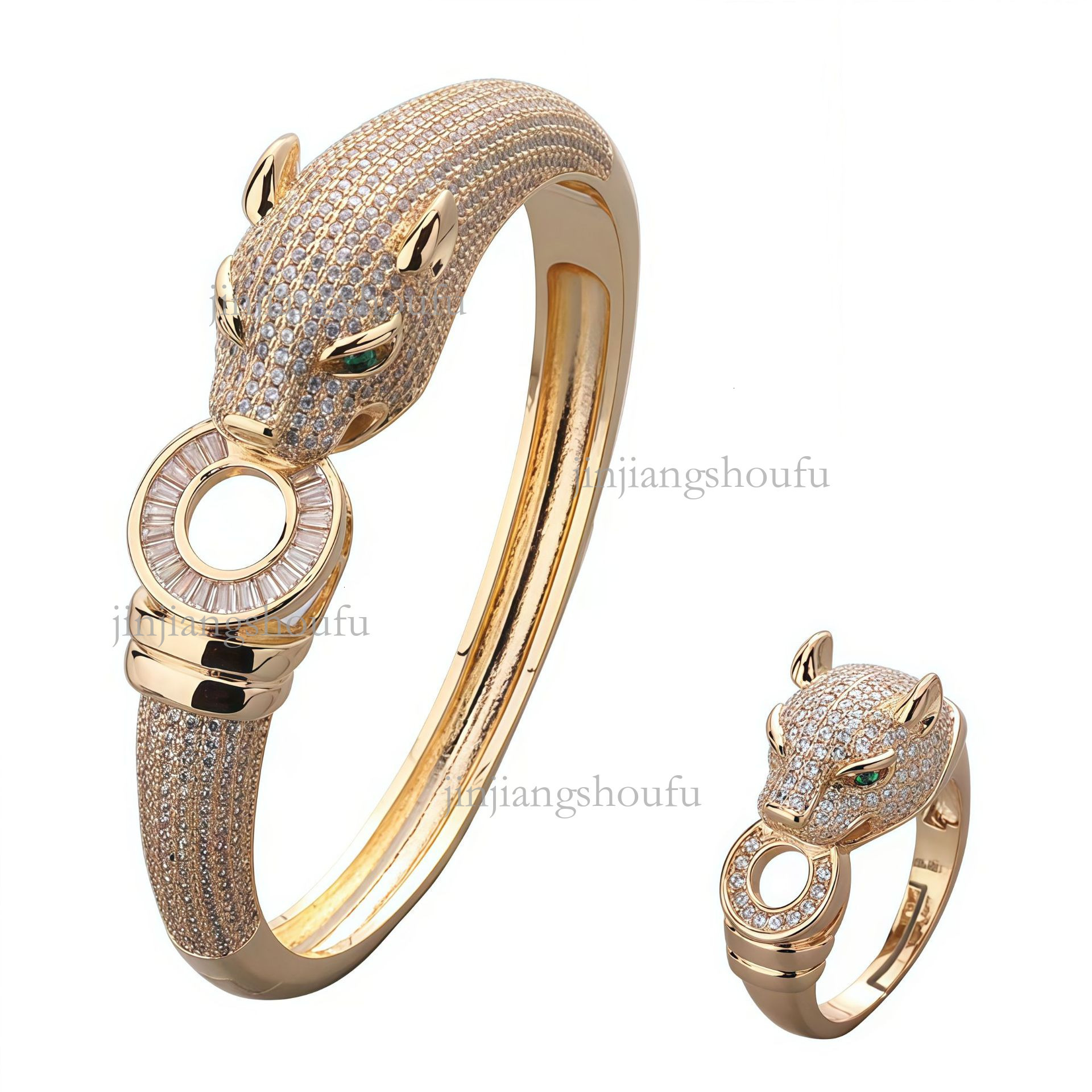 2026 Designer Micro Inlaid Zirconia Ring Platinum Bracelet Classic Fashion Luxury Brand Panther Jewelry Cross Border European And American Trendy Wome