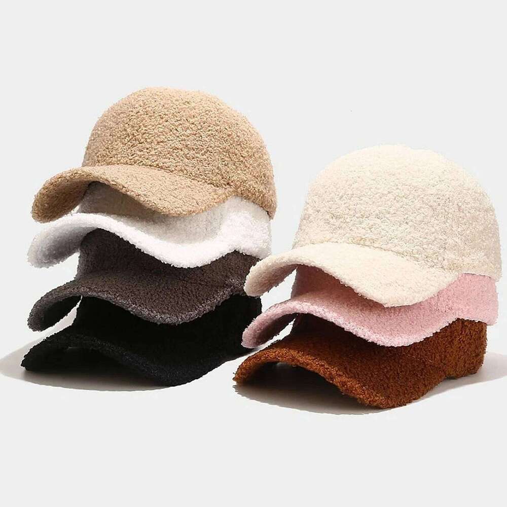 Cashmere Baseball Cap New Winter Windproof Lamb Wool Warm Caps Women Men Plush Simple Hat Casual Comfortable Outdoor Hats Y260304