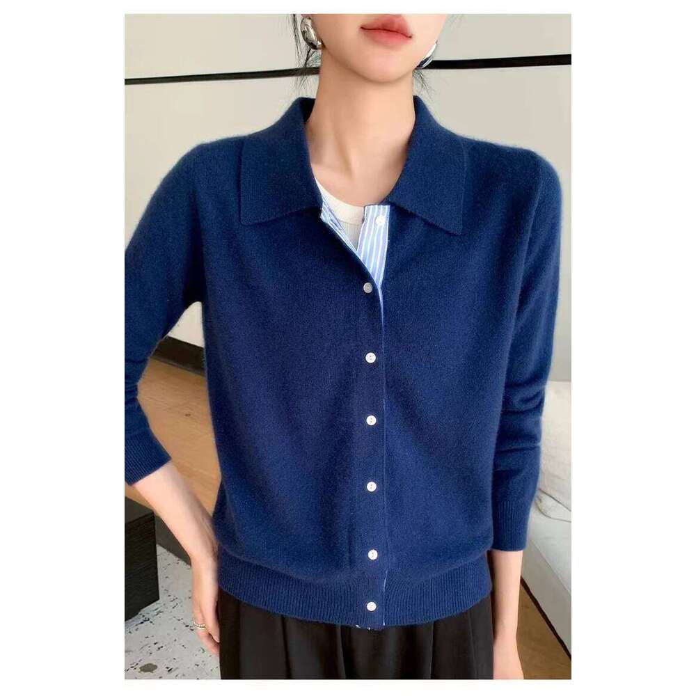 New Fashionable Button Sweater, Comfortable Lapel Cardigan For Autumn And Winter, Korean Long-Sleeved Women's Top-ZD3024 XJ260305