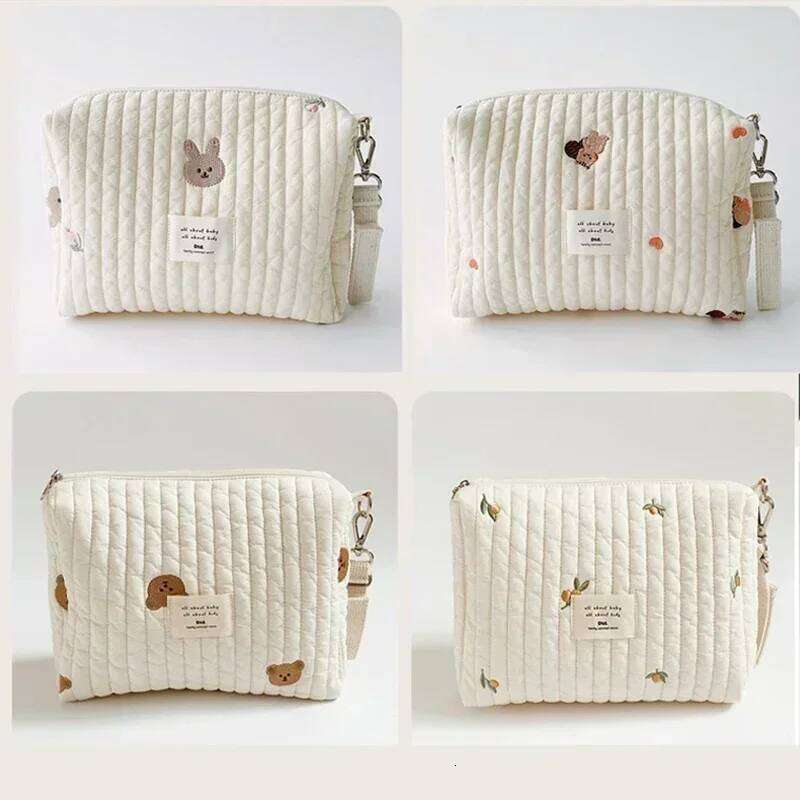 Portable Stroller Nappy Quilted Baby Diaper Caddy Organizer Embroidered Mommy Bags Babies Accessories Changing Bag Storage Z260304