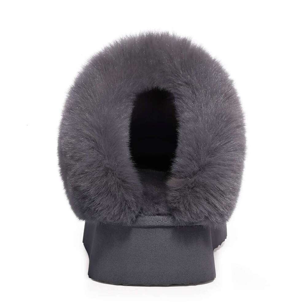 Kidmi Winter Fuzzy Women Platform Plush Memory Foam Slippers Indoor Fluffy House Shoes Soft Non-slip Cozy Slipper