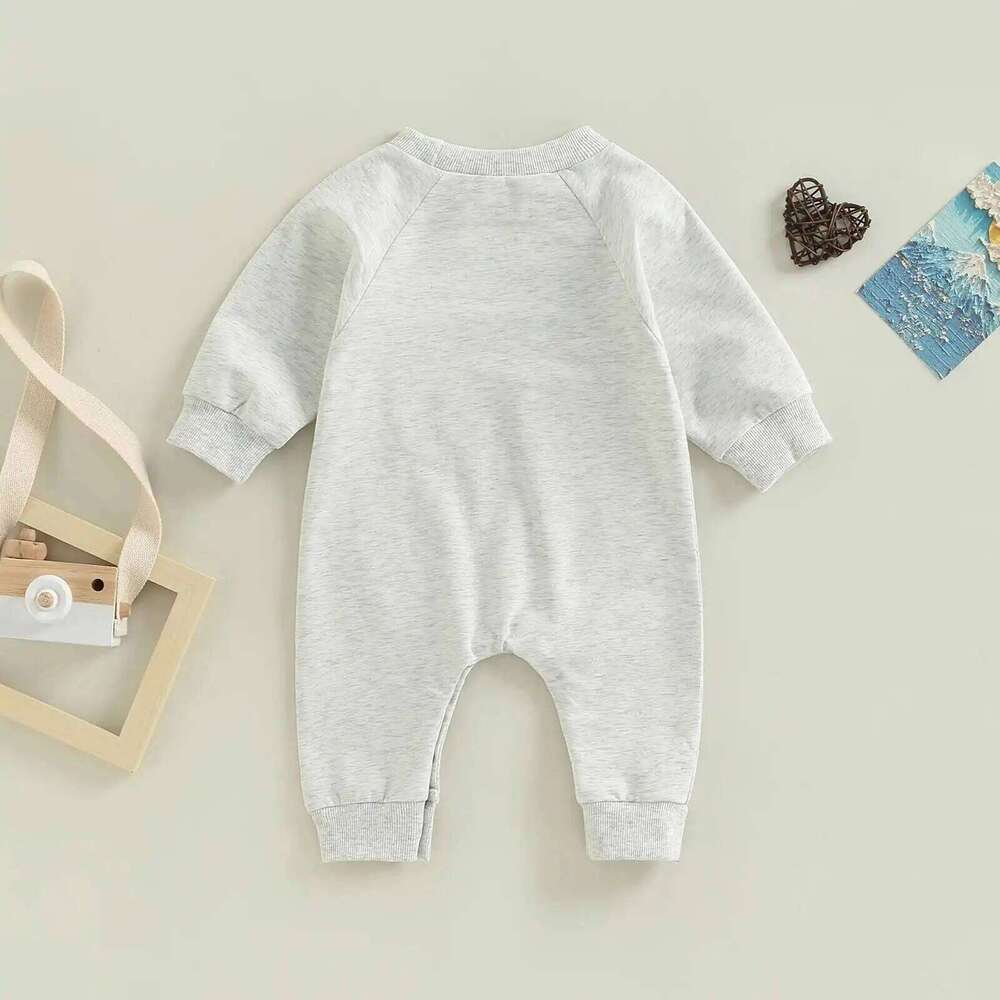 NEW Autumn Infant Baby Girls Boys Spring Jumpsuit Cartoon Letter Print Long Sleeve Full Length Romper Fall Clothes Z260304