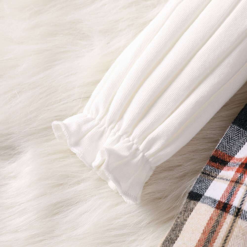 Baby Girls Summer Long Sleeve With Button Plaid For Preppy Style Party Dress Z260304