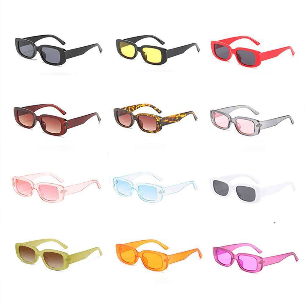 Lovatfirs Pack Square Sunglasses For Party Trip Women Men Different 12 Color UV Protection Z260305