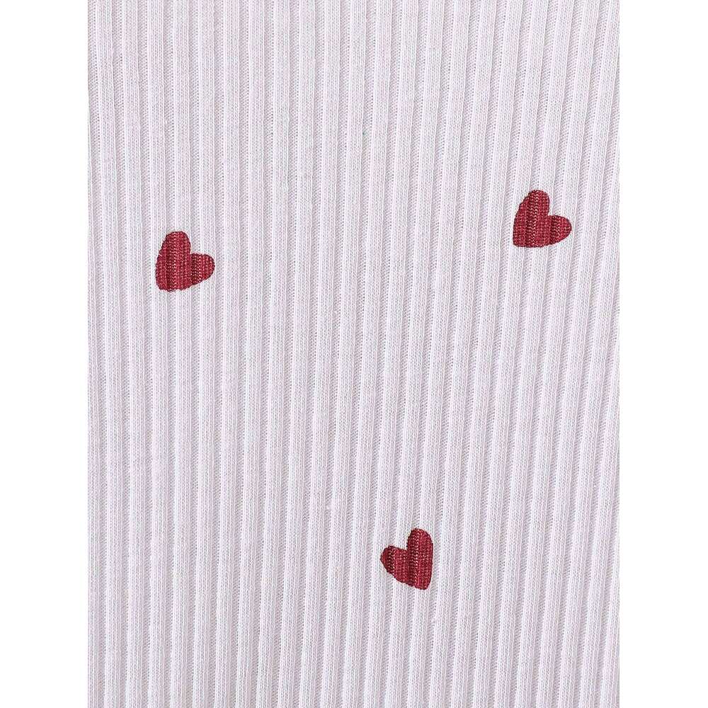 Kids 2PCS Spring New Style For Girls 1-6 Years Old Sweet And Lovely Love Pattern Top + Red Pleated Short Skirt With Bow Set Z260304