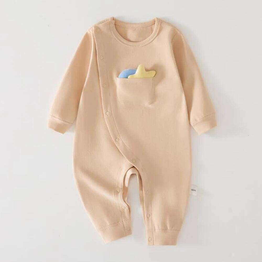Girl Clothes Autumn Winter Long Sleeve Rompers Cotton Solid Color Newborn Baby Boy Jumpsuit For Christmas Birthday Z260304