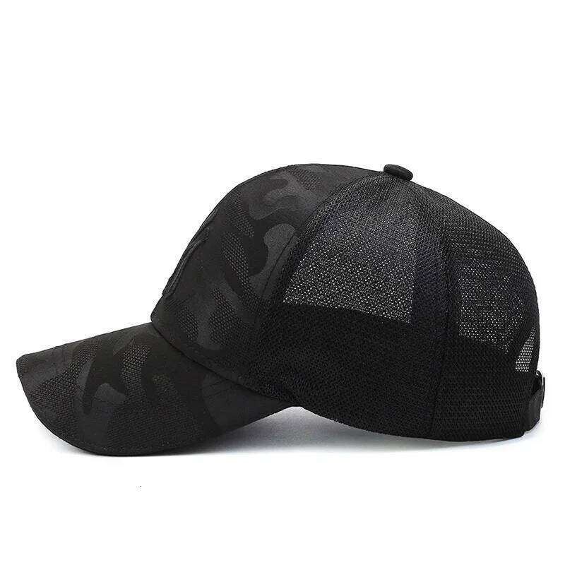 New Spring/Summer Embroidered Letter Camouflage Men'S Fashion Casual Baseball Cap Breathable Cap, Mesh Visor Hat Y260304
