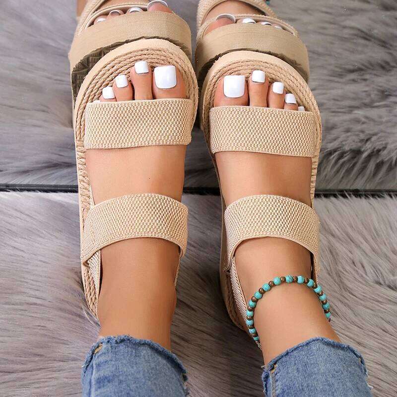 Big Size Minimalist Slingback Wedge For Women Outdoor Summer Platform Shoes Light Weight Soft EVA Female Leisure Sandals