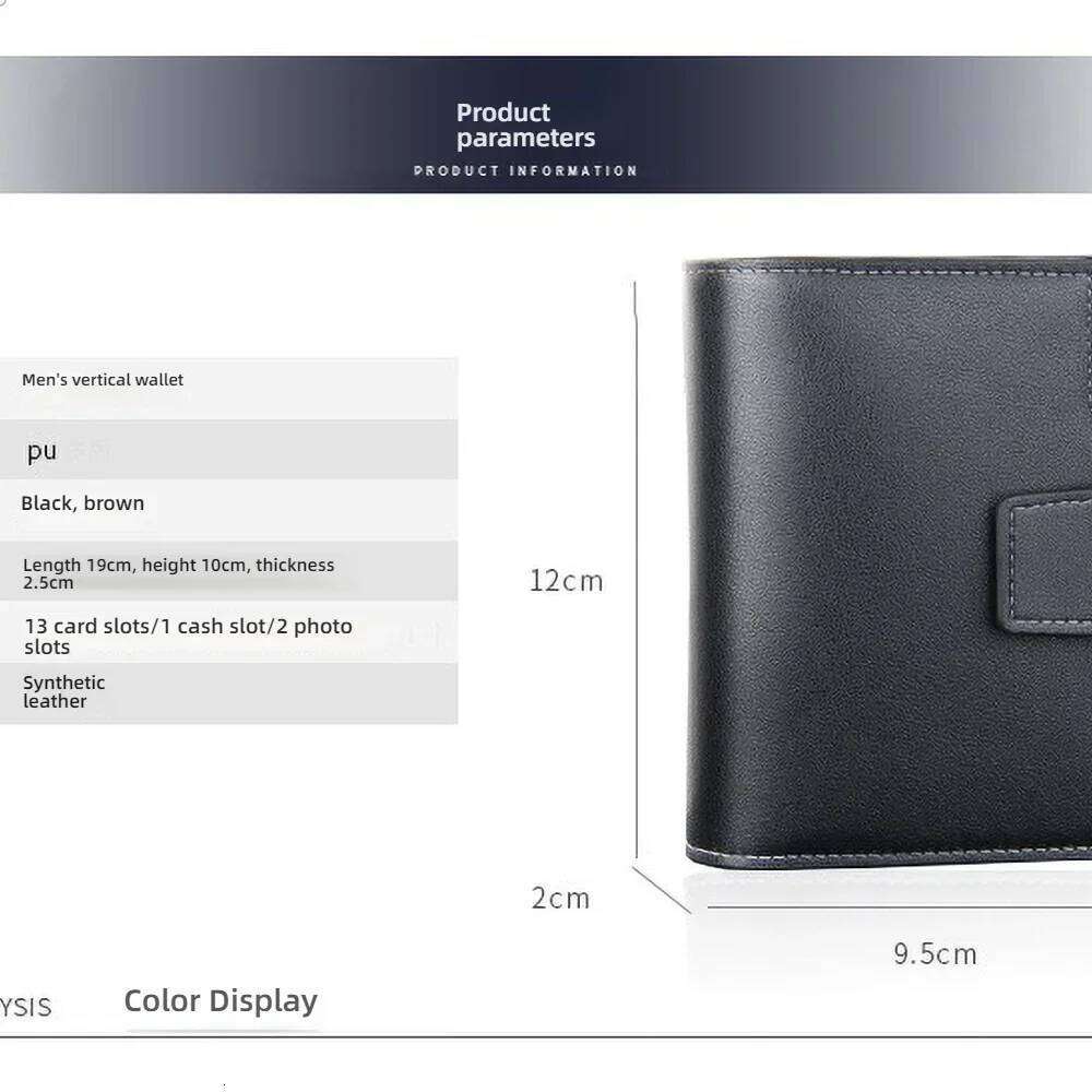 Professional Men's Short Wallet Zippered Bill Compartment 10+ Slots RFID Shielded Boardroom Essential C260304