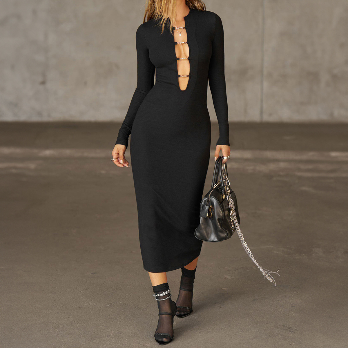 Elegant and sexy slim-fit dress for commuting womens clothing Fall/Winter 250318