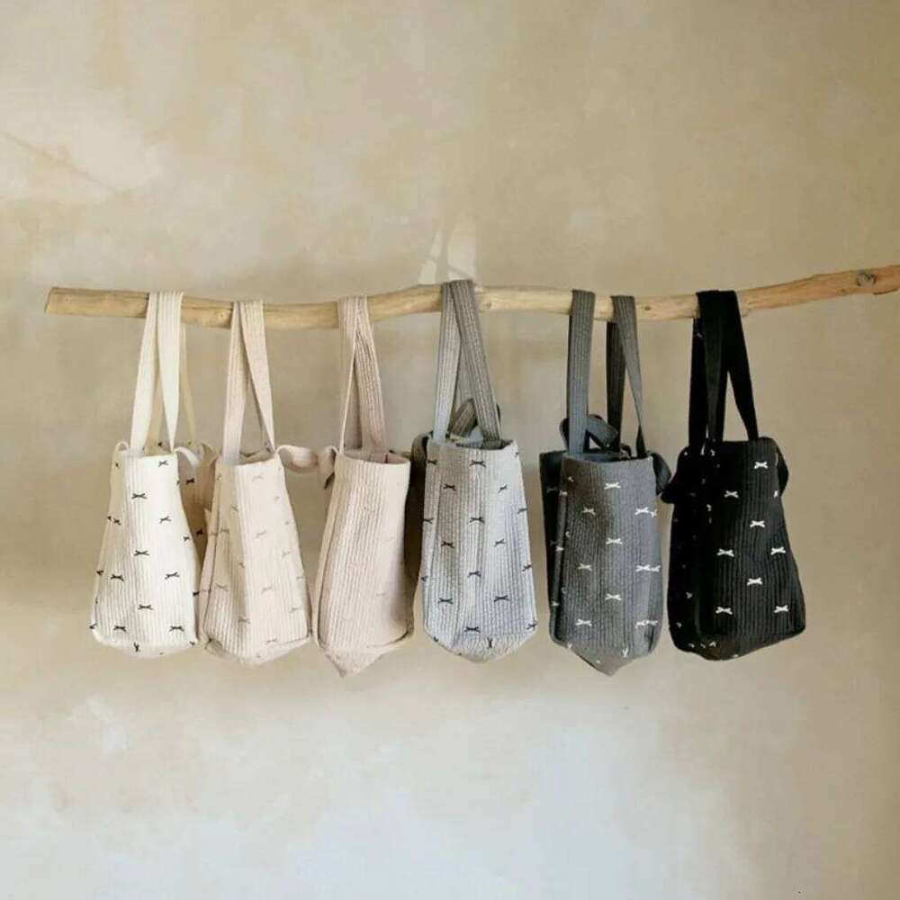 Korean Ins Outing Tote Portable Children's Pure Cotton Stroller Washable Large Capacity Single Room Mommy Bag Z260304
