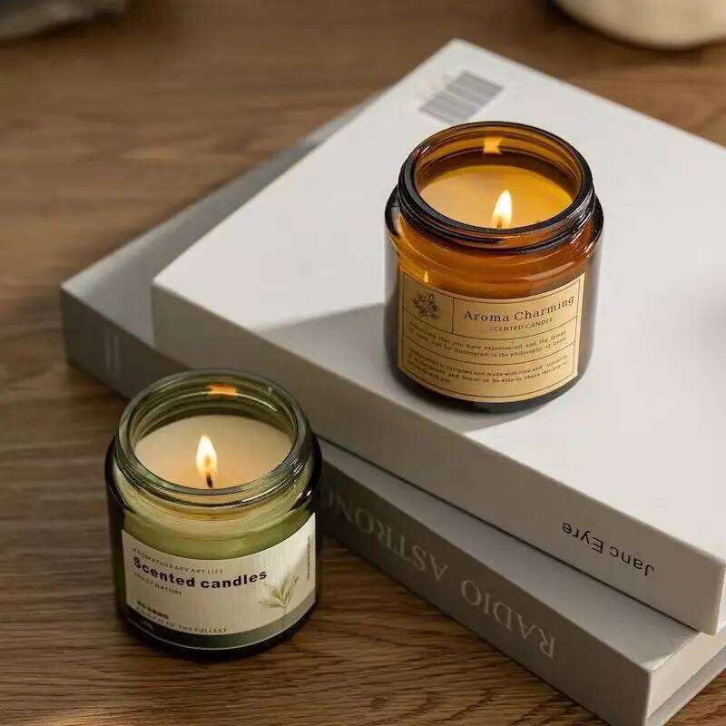 Green bottle scented gift set, home fragrance, soy wax, essential oil, bedroom candle W260304 W260305