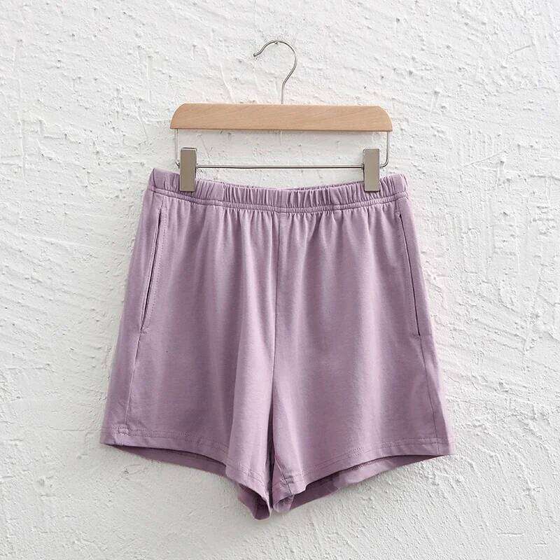 Casual Loose 95% Cotton Shorts Knitted Women High-wasit Soft Streetwear Sport Running Basic Summer Short With Pockect Mujer XJ260305