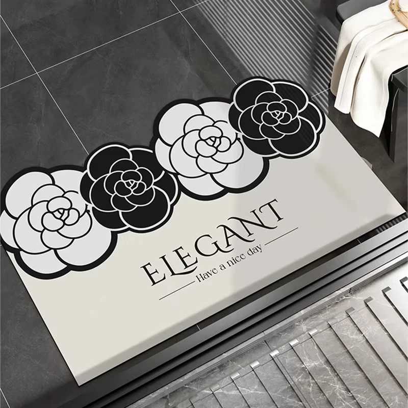 Soft Silica Mud Bath Mat Water-Absorbent Quick-Dry Non-Slip for Bathroom Toilet Door Home DecorT260305