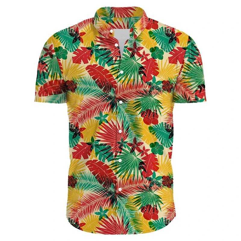New Hawaiian Male Social Floral Shirt For Blouse Men 3D Camisas Casuais Print Slim Fit Mens Street Casual Short Sleeve Clothing M260305