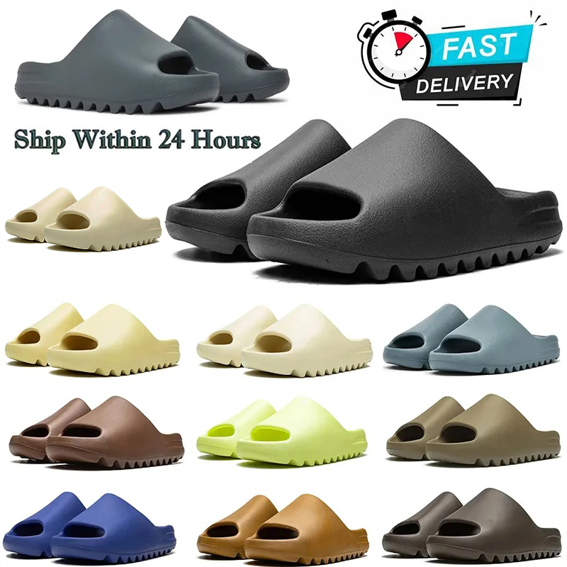 Free Shipping Designer Slippers Men Women Bone Onyx Pure Sandals Bone Black White Desert Slides Flip Flops Outdoor Beach Shoes 37-48