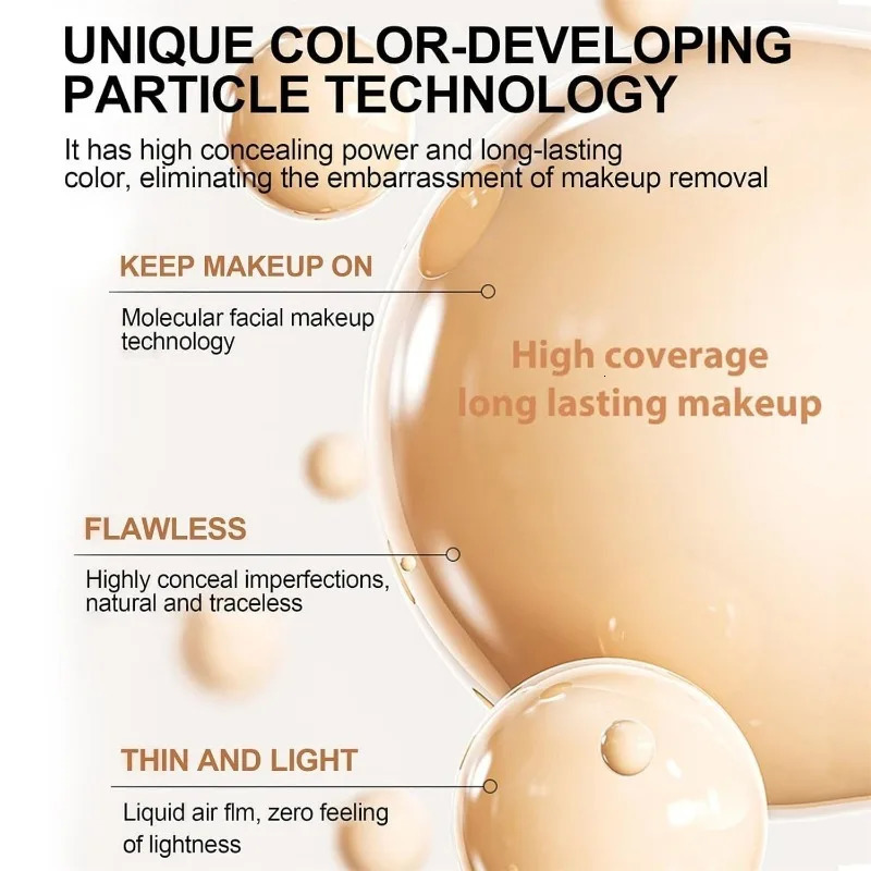 4 in 1 Foundation Liquid Hydrating Medium Full Coverage Concealer SPF 50 Longwearing Waterproof Foundation Natural Face Makeup 260305