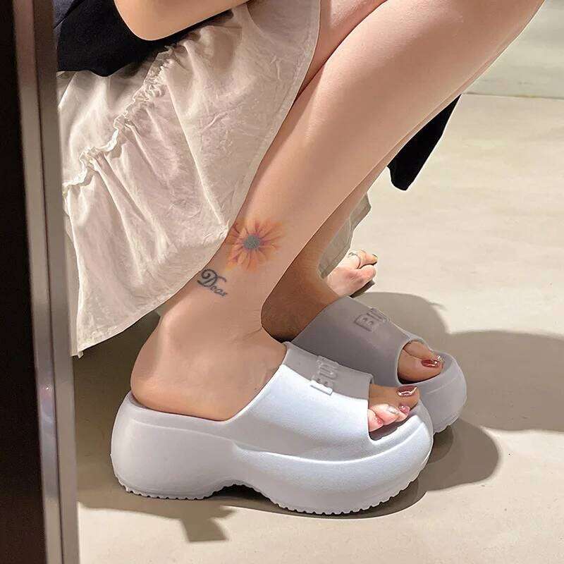 2025 New Women Platform Slippers Casual Wedges Shoes Thick Sole Soft EVA Female Home Beach Slides Summer High Heel Sandals