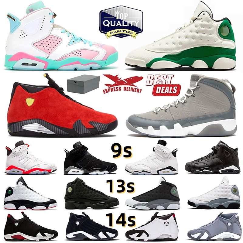 With Box 6s 9s 13s 14s Basketball Shoes For Men Women UNC Ginger Candy Cool Grey Black Cat Gym Blue Fire Red Desert Pine Trainers Sneakers Crucifix
