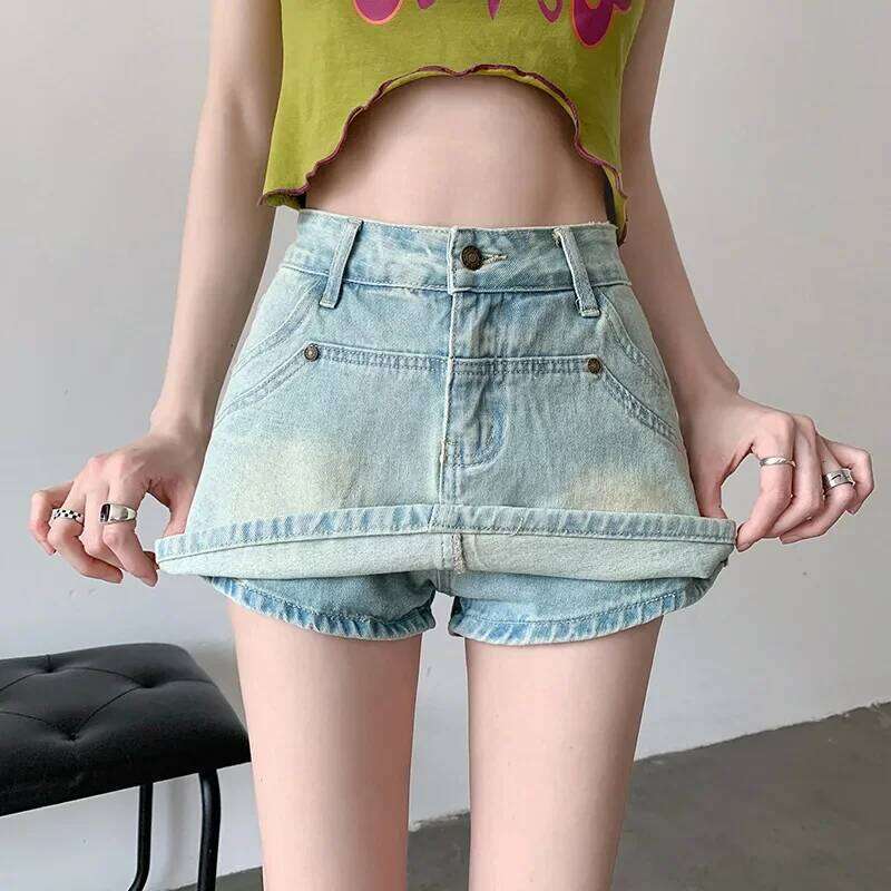 Summer's New Sexy High-waisted Half Body Skirt, Fashionable and Versatile Casual A-line Hot Girl Denim Culottes for Ladies XJ260305