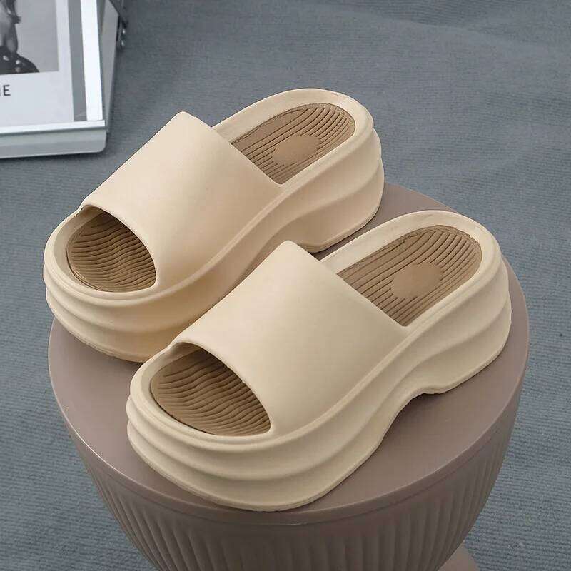 Kidmi Summer Women's Platform Heels Beach Slippers Fashion Flat Sandals Outdoor Soft Cloud Home Shoes For Women