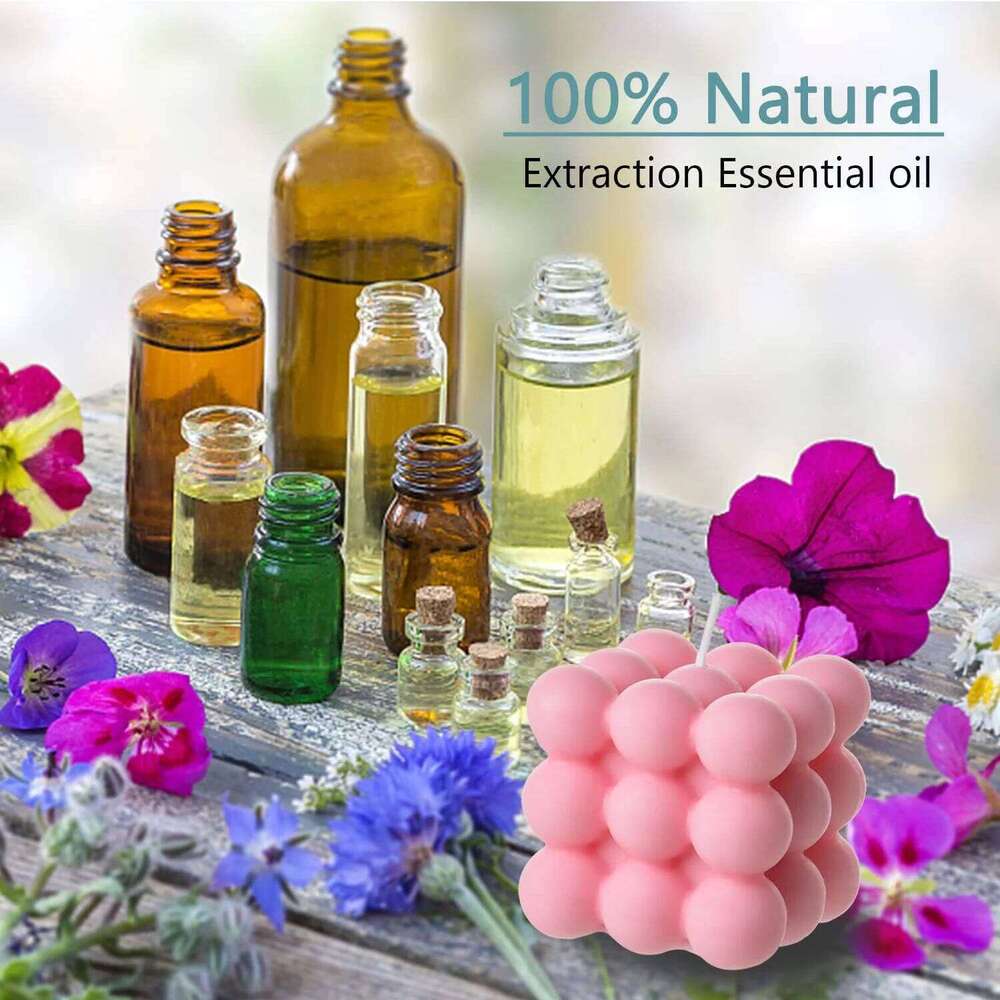 2 Pieces Bubble Cubic Soy Wax Candles, Decor Scented Candle, Home Use and Gift White + Pink W260304 W260305