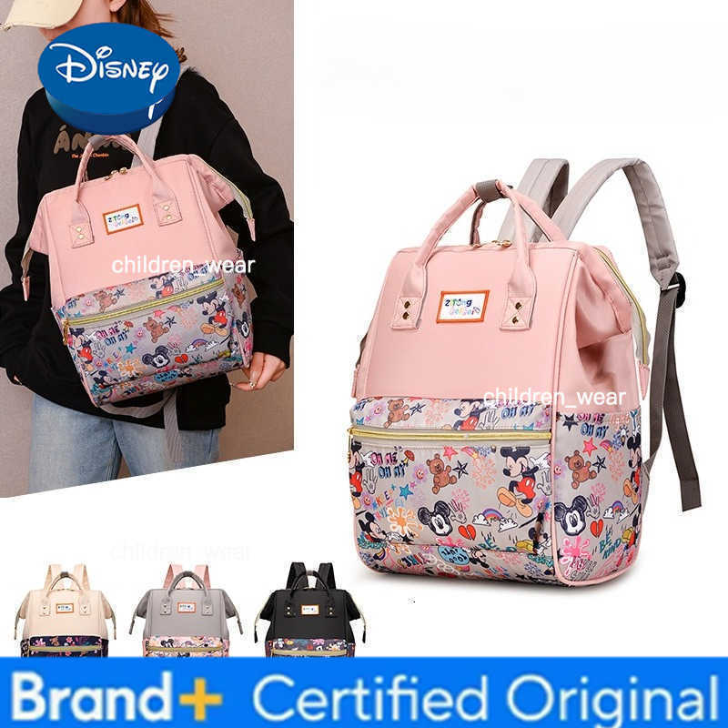Disney Mickeys New Diaper Bag Backpack Large-capacity Baby Diaper Bag Backpack Luxury Brand Fashion Baby Products Storage Bag H260305