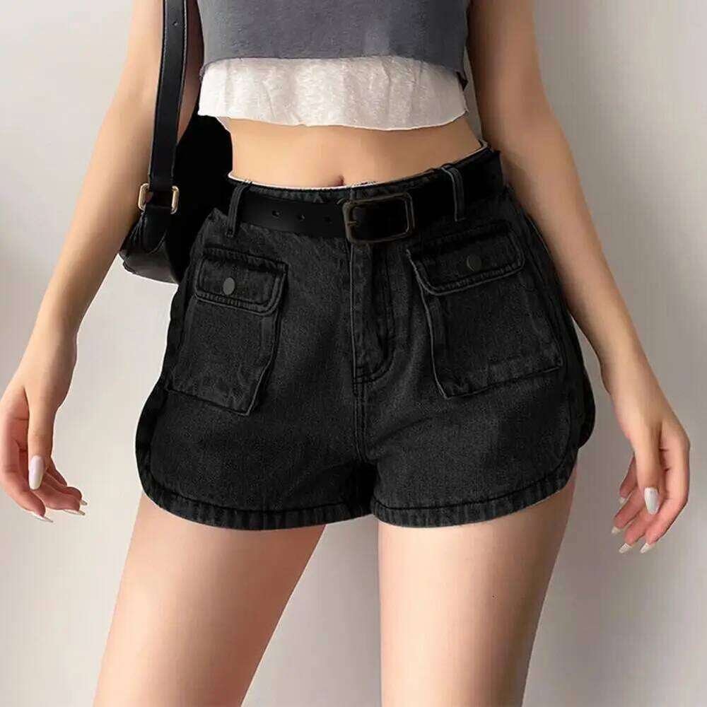 Women's Zipper Fly Roll Up Hem Denim Women Fashion Summer High Waist Pockets Female Straight Leg Jean Shorts For Woman XJ260305