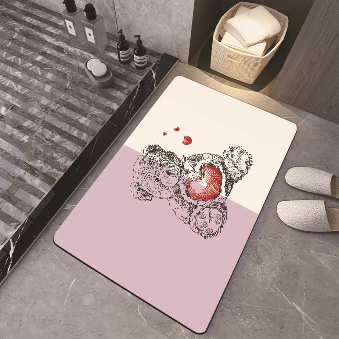 Soft Diatom Mud Bathroom Floor Mat Water-Absorbent Quick-Dry Non-Slip Toilet Door MatT260305