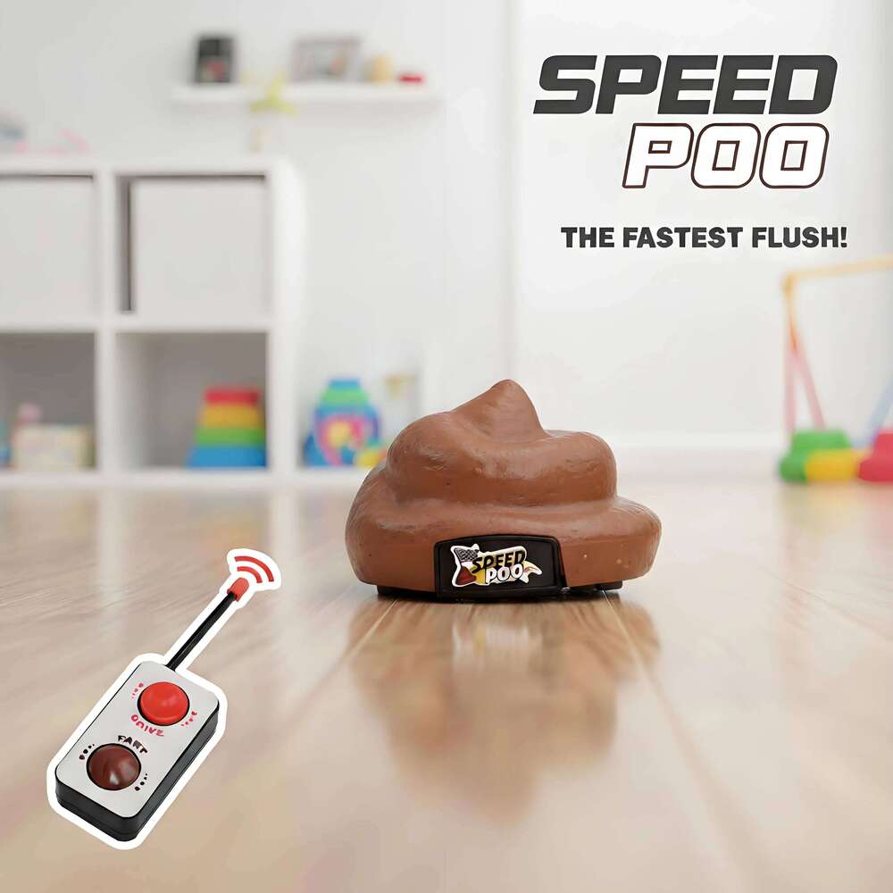 Speed Poo Farting Car, Remote Control Brown Moving Toy, Novelty Prank Gift for Kids, Funny Indoor Game, Party Entertainment Z260304