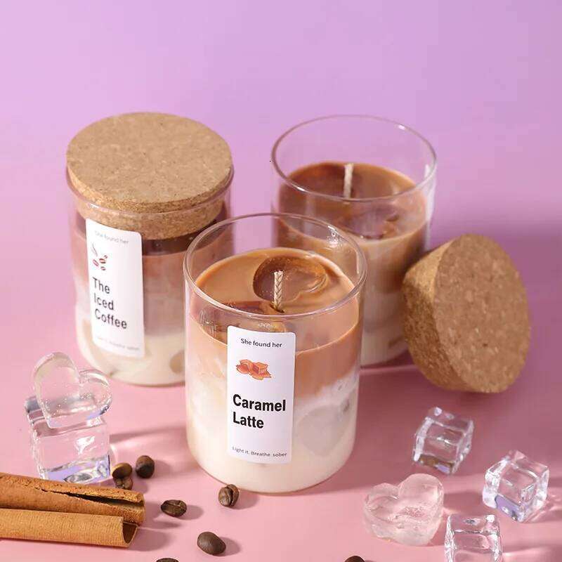 1Cup Valentine's Day Scented Candles,Cute Heart Desserts Coffee Handmade Creative Jelly Soy Wax Gift Atmosphere-themed Ornaments W260304 W260305