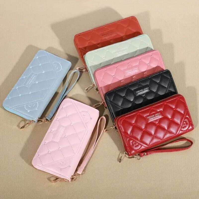 New Wallet Women's European and American Card Zipper Handbag Embroidered Mobile Phone Bag C260304