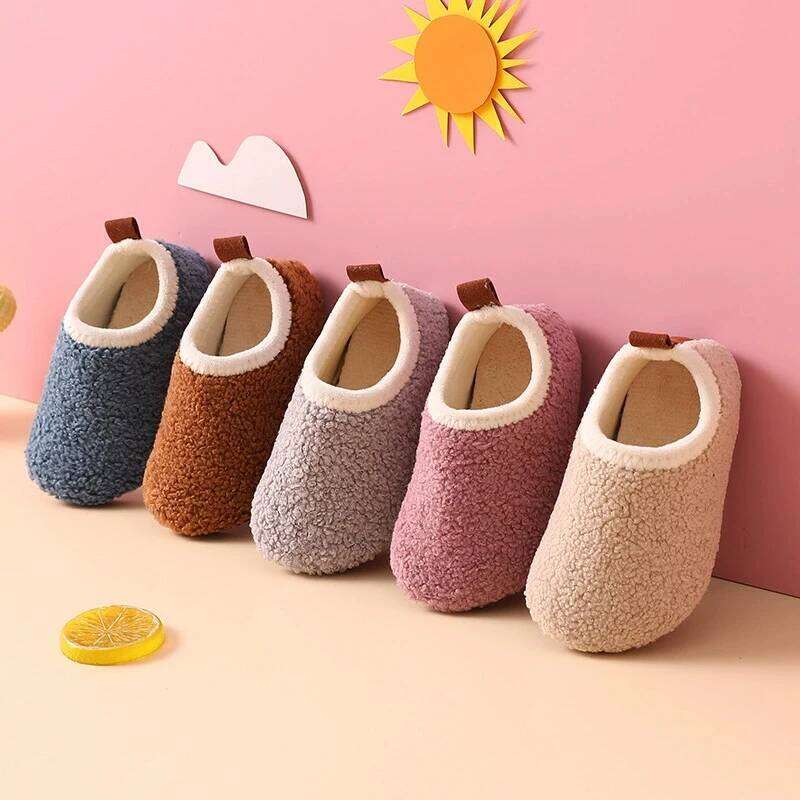 Kidmi Slippers for Boys and Girls Autumn Winter Babies Non-slip Cotton Children Floor Socks Soft Indoor Shoes