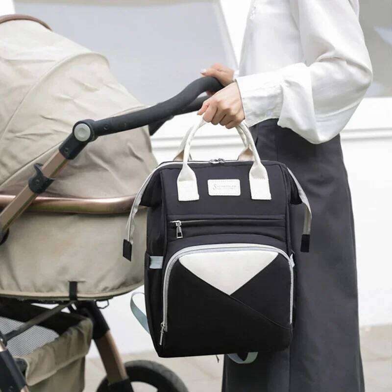 Mommy Diaper Stroller Hanging Bag Mother Large Capacity Nappy Backpacks with Changing Mat Convenient Baby Nursing Bags Z260304