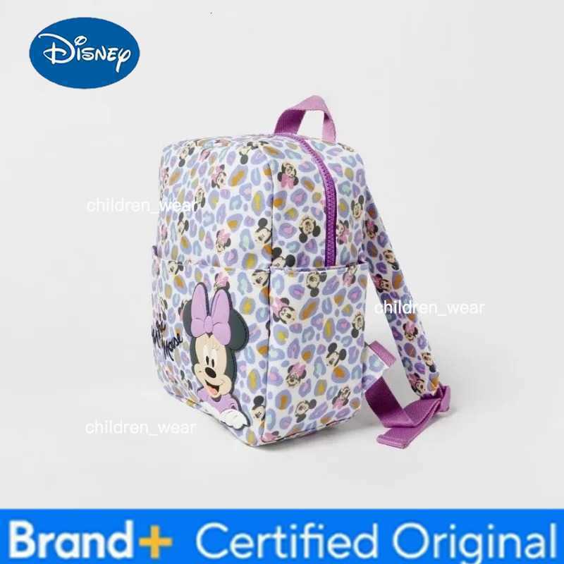 Disney 2025 New Cartoon Minnie Childrens Bag Baby Mickey Mouse Print Boy and Girl Backpack Student School Bag H260305