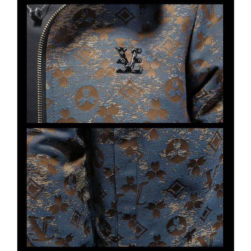 Allover Printed Hooded Men's Jackets High Quality Long Sleeve Zipper Sport Casual Male Coats Man Overcoat Plus Size 5Xl