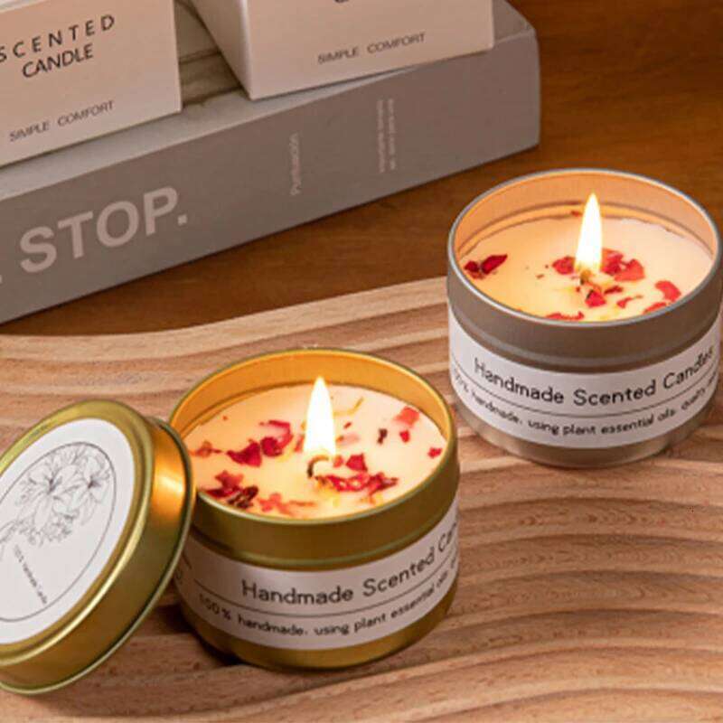 Canned Aromatic Dried Flower Soy Candle Ornament Home Wedding Party Room Office Fragrance Wax Scented Decorations Festival Gifts W260304 W260305